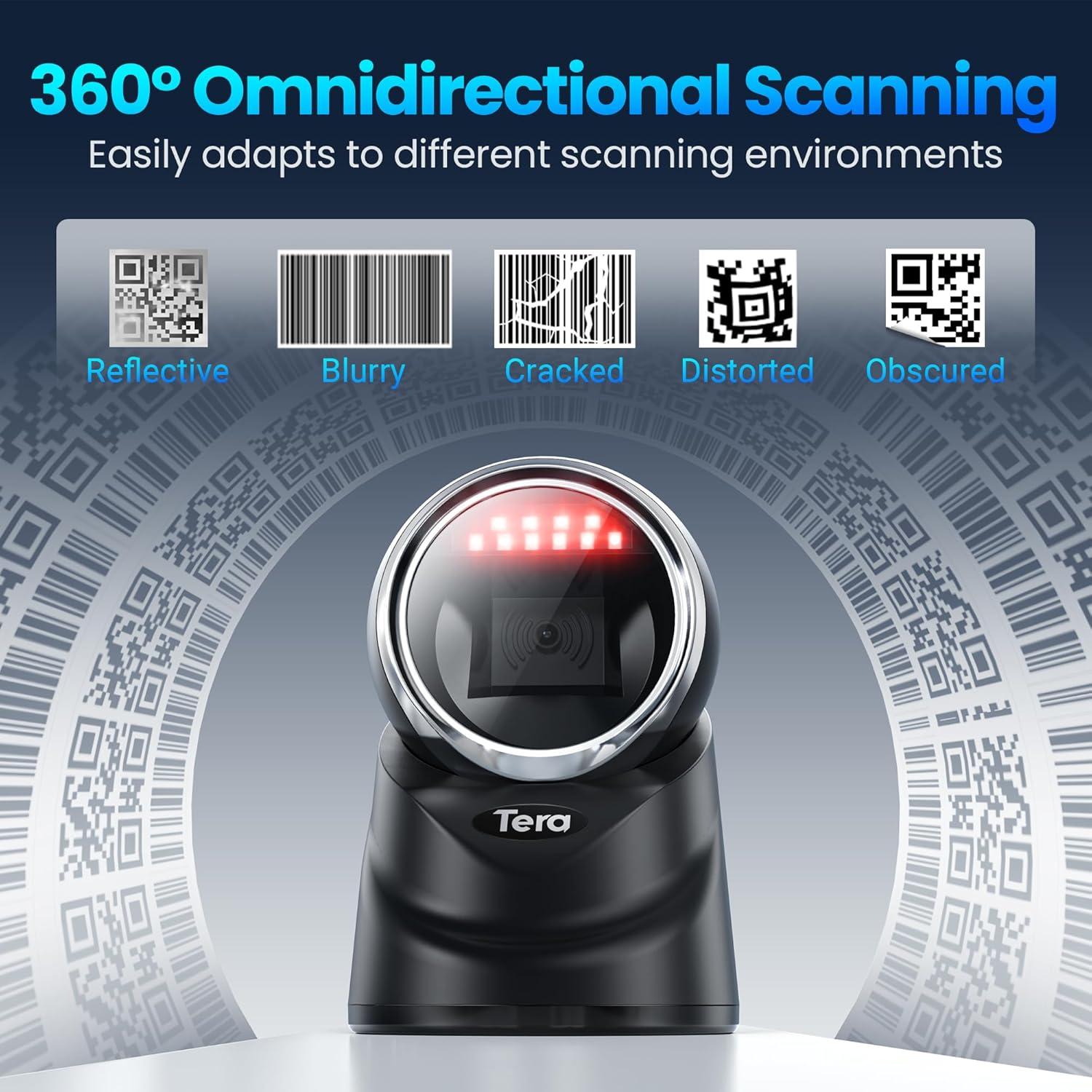 Escáner de Código de Barras Tera 9100 2D USB Negro