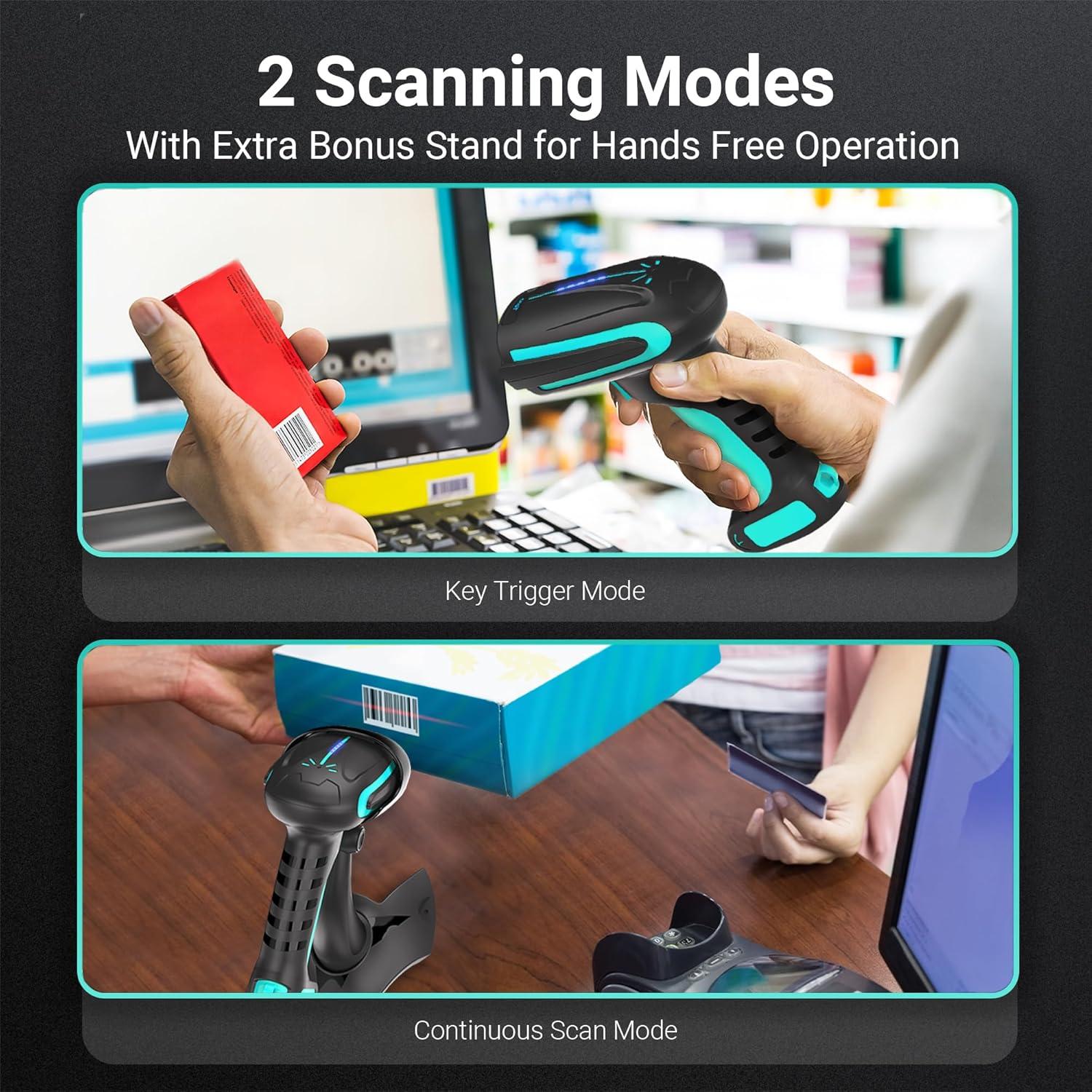 Escáner de Código de Barras Inalámbrico Tera 8100 Pro Azul 2500mAh