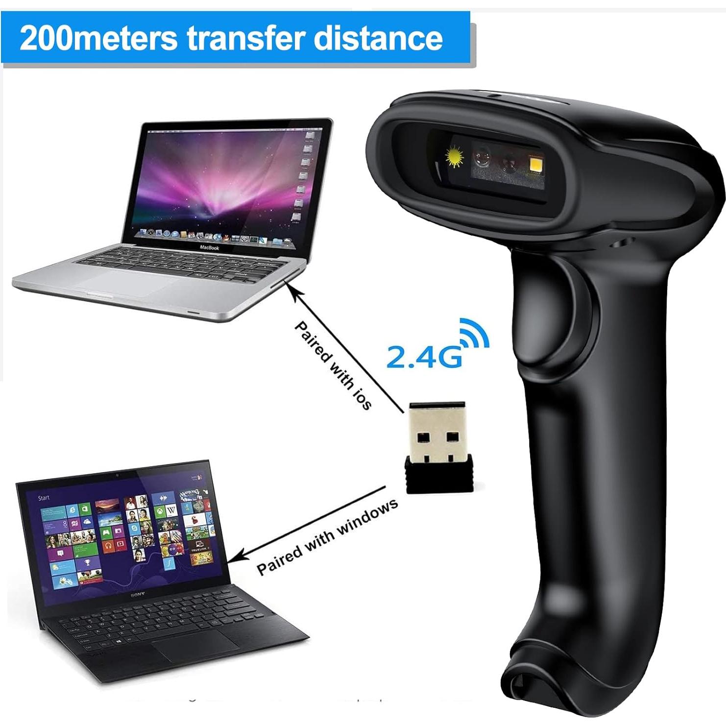 Escáner de Código de Barras Inalámbrico 2D Symcode MJ-9200DA