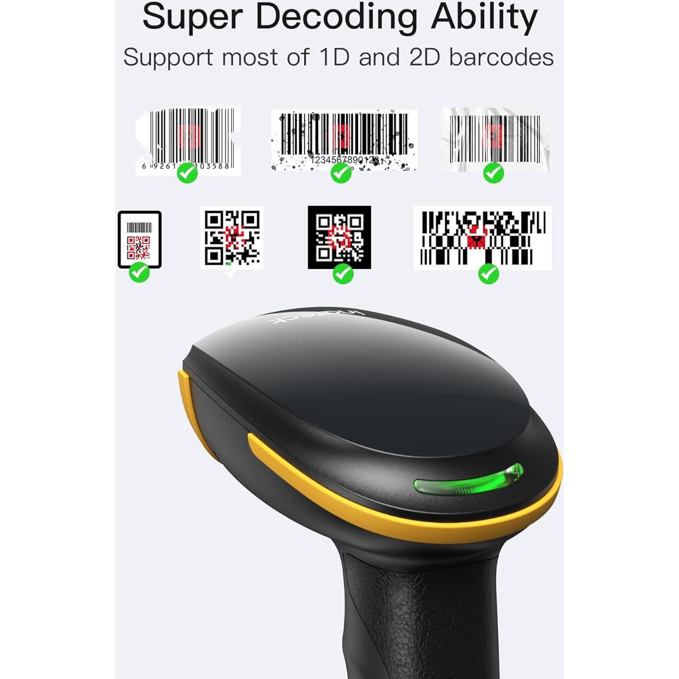 Escáner de Códigos de Barras 2D Inateck BCST-35 Inalámbrico