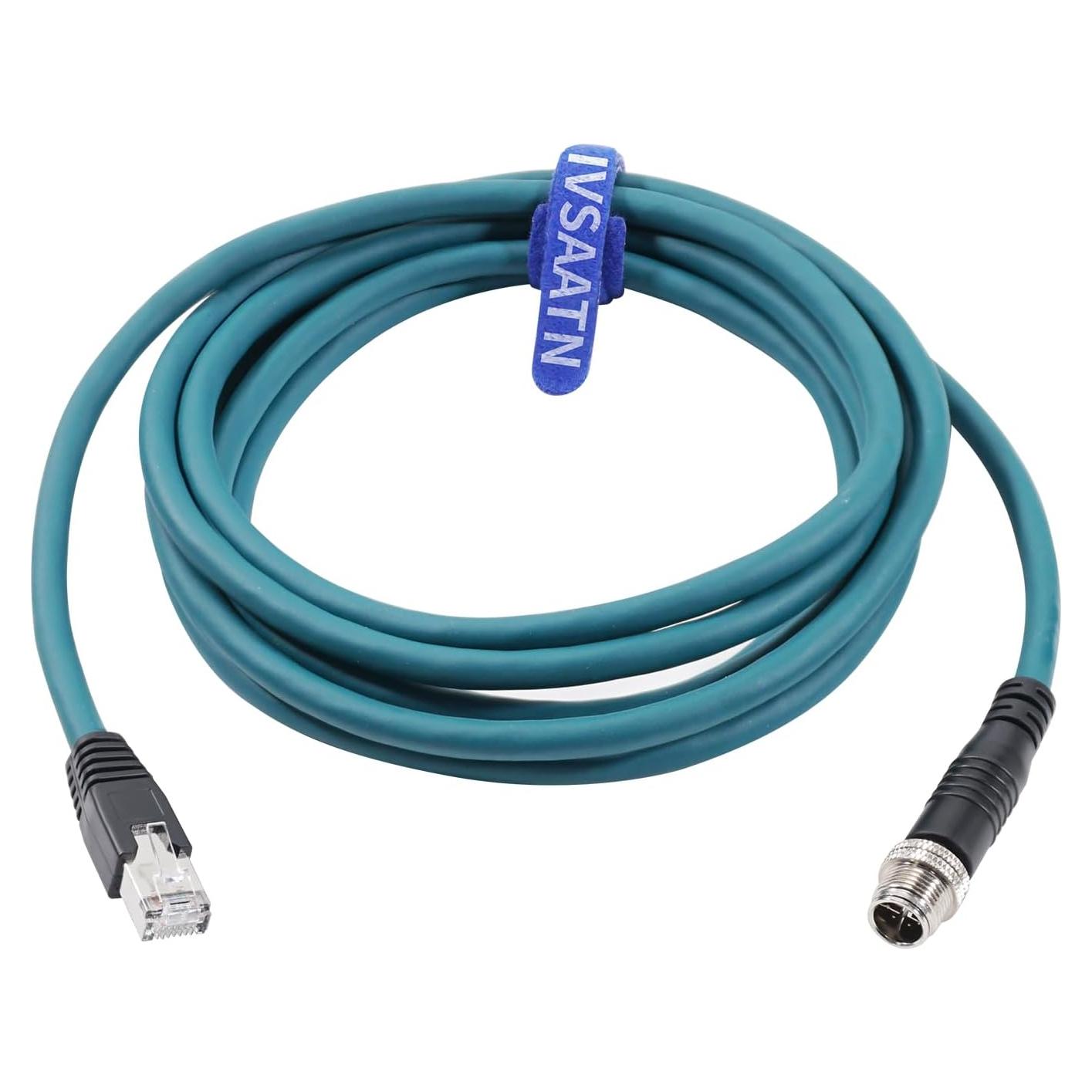 Cable Ethernet M12 8 Pin X-Code RJ45 CAT-7e 5M Azul FSJ