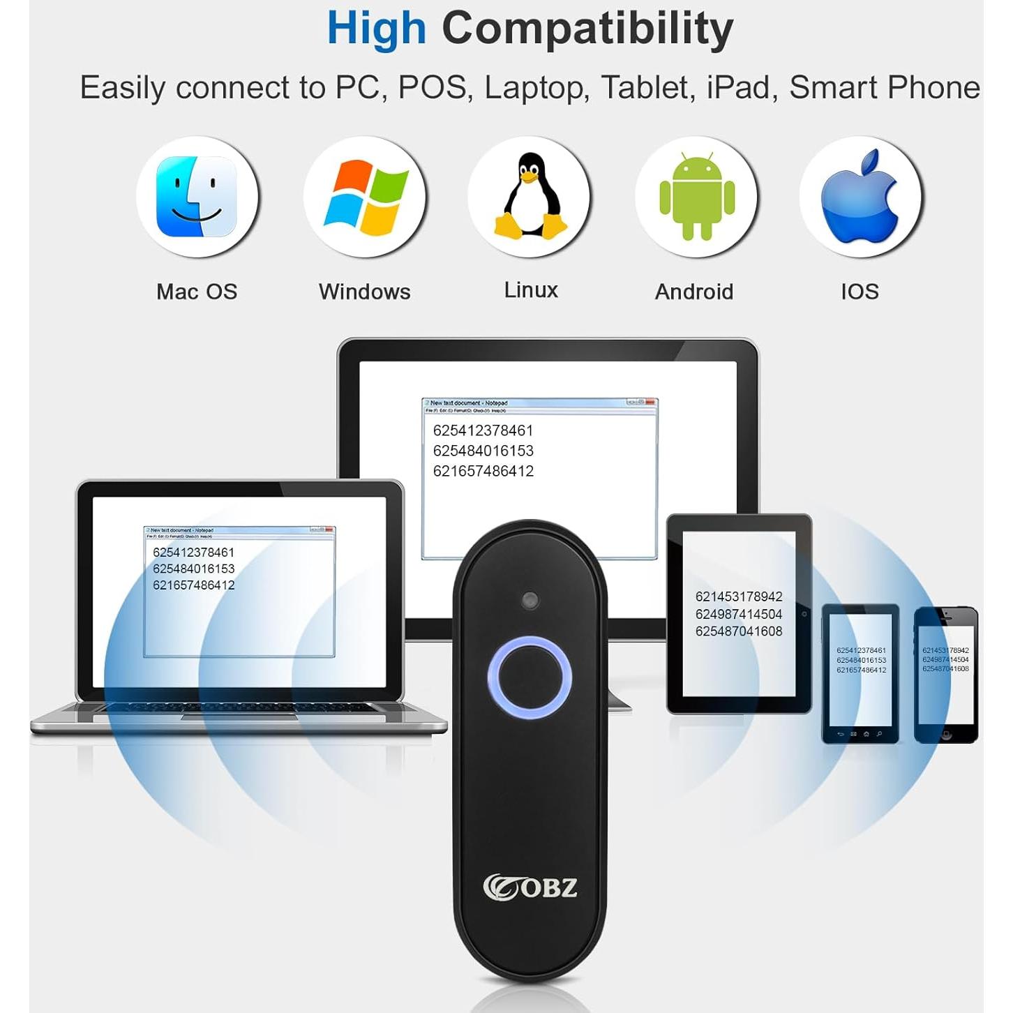 Escáner de Código de Barras Inalámbrico OBZ Mini 2D USB