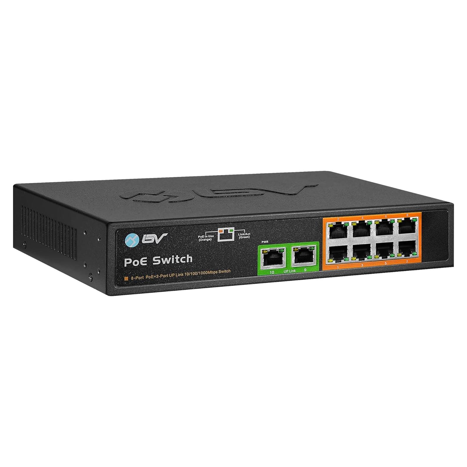 Switch PoE+ BV-Tech 8 Puertos Gigabit 130W 802.3af/at