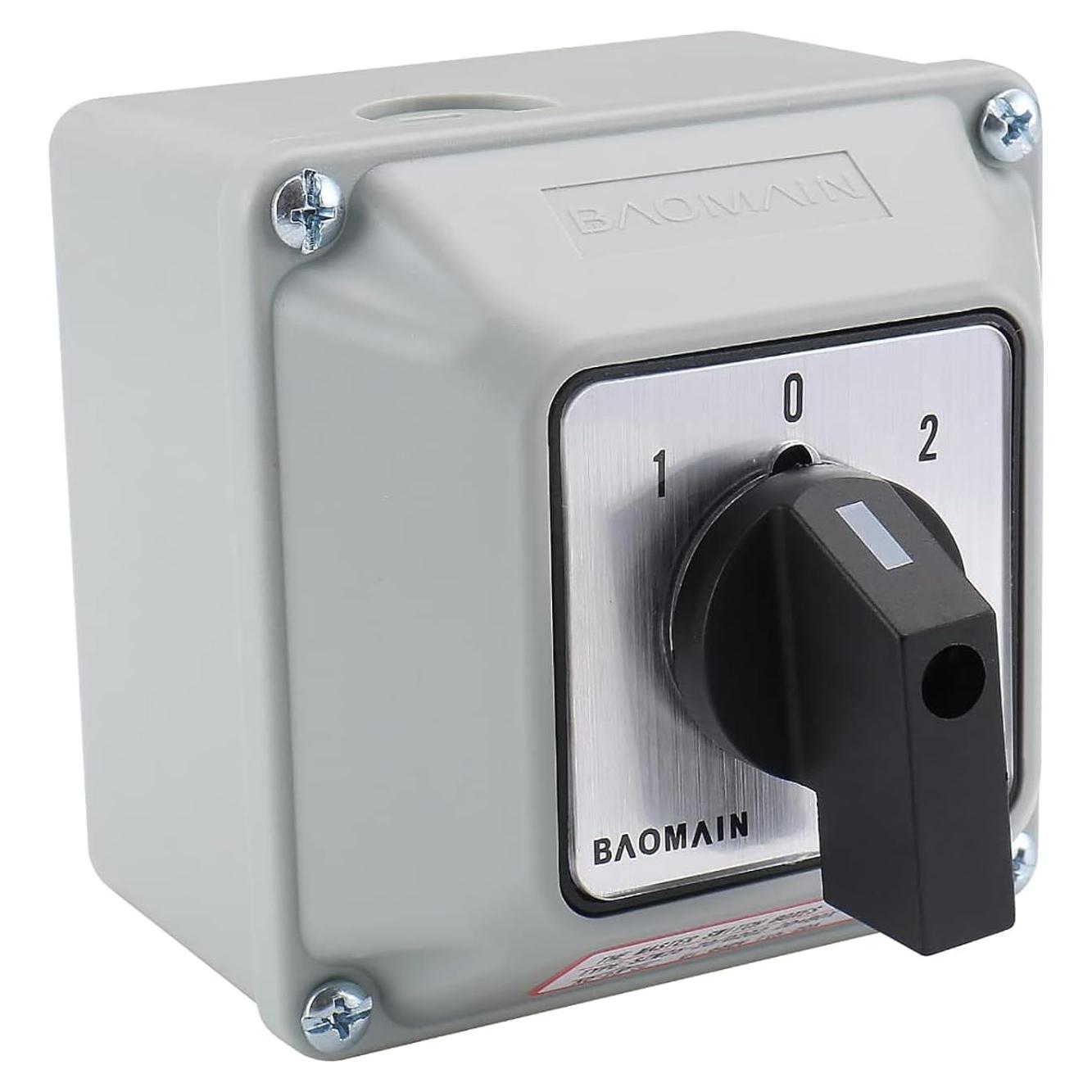 Interruptor de Cambio Rotativo Baomain SZW26-20 660V 20A 3 Posiciones