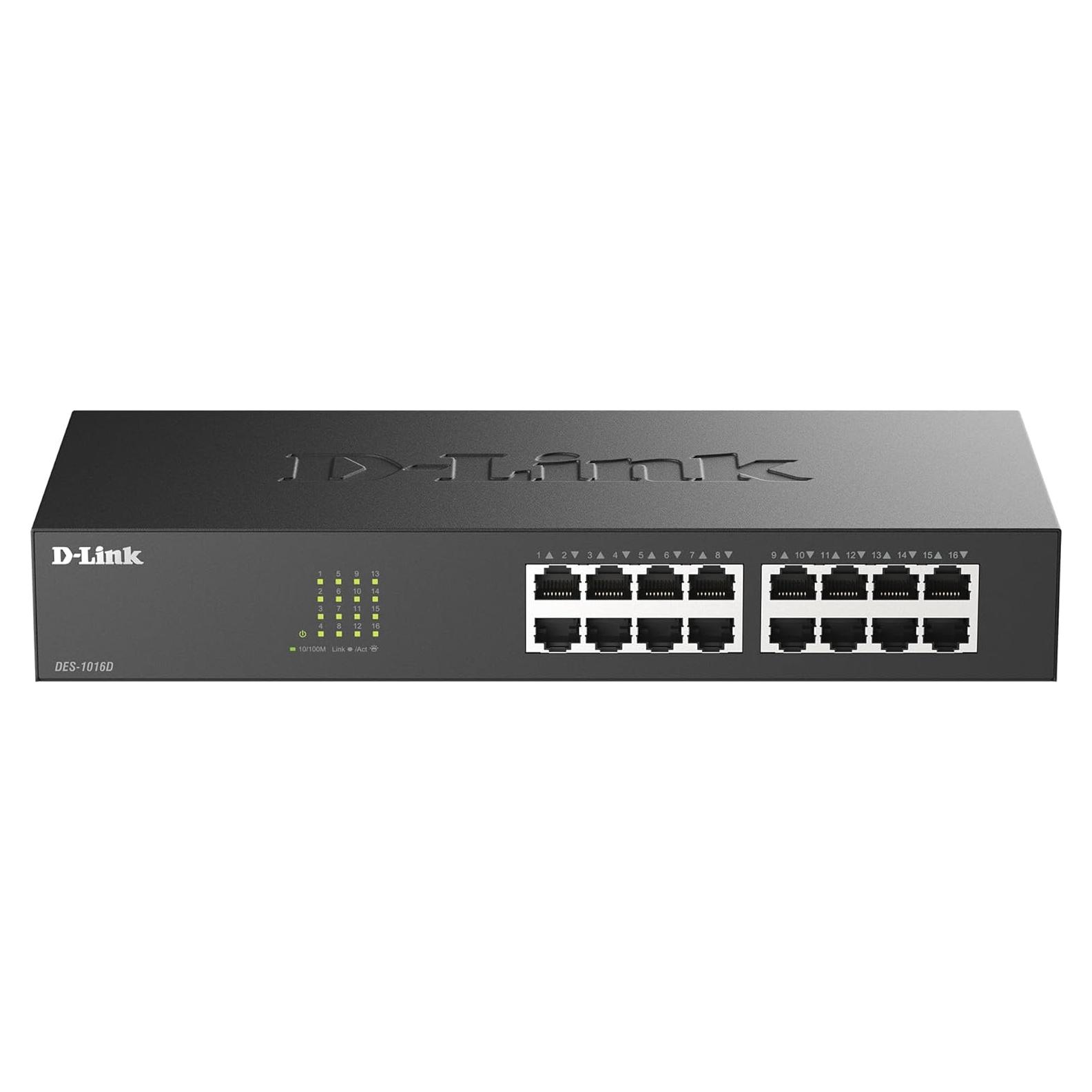 Interruptor Ethernet D-Link DES-1016D 16 Puertos 10/100 Mbps