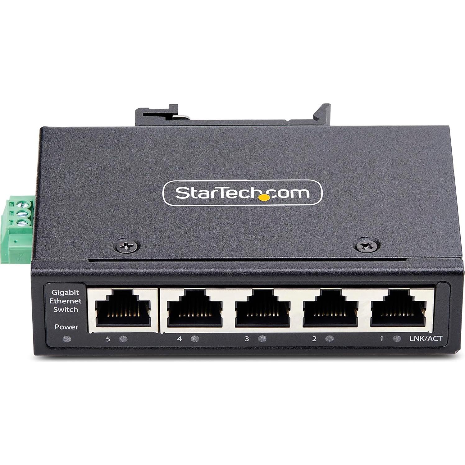 Interruptor de Red Industrial StarTech 5 Puertos Gigabit IP30