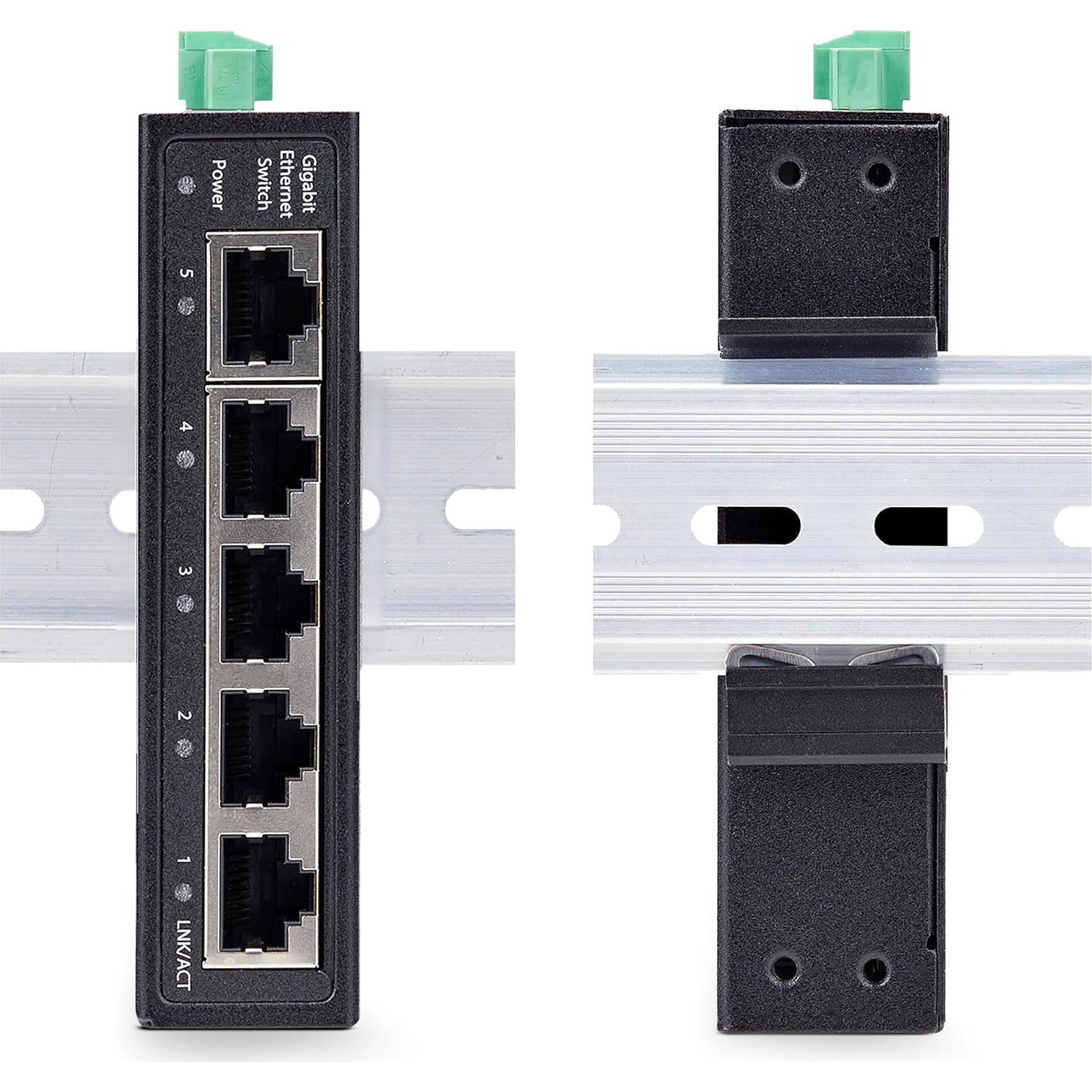 Interruptor de Red Industrial StarTech 5 Puertos Gigabit IP30