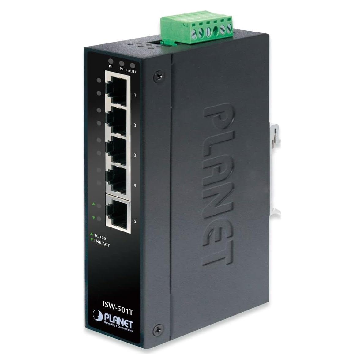 Interruptor Industrial Ethernet Planet ISW-501T 5 Puertos 10/100Mbps