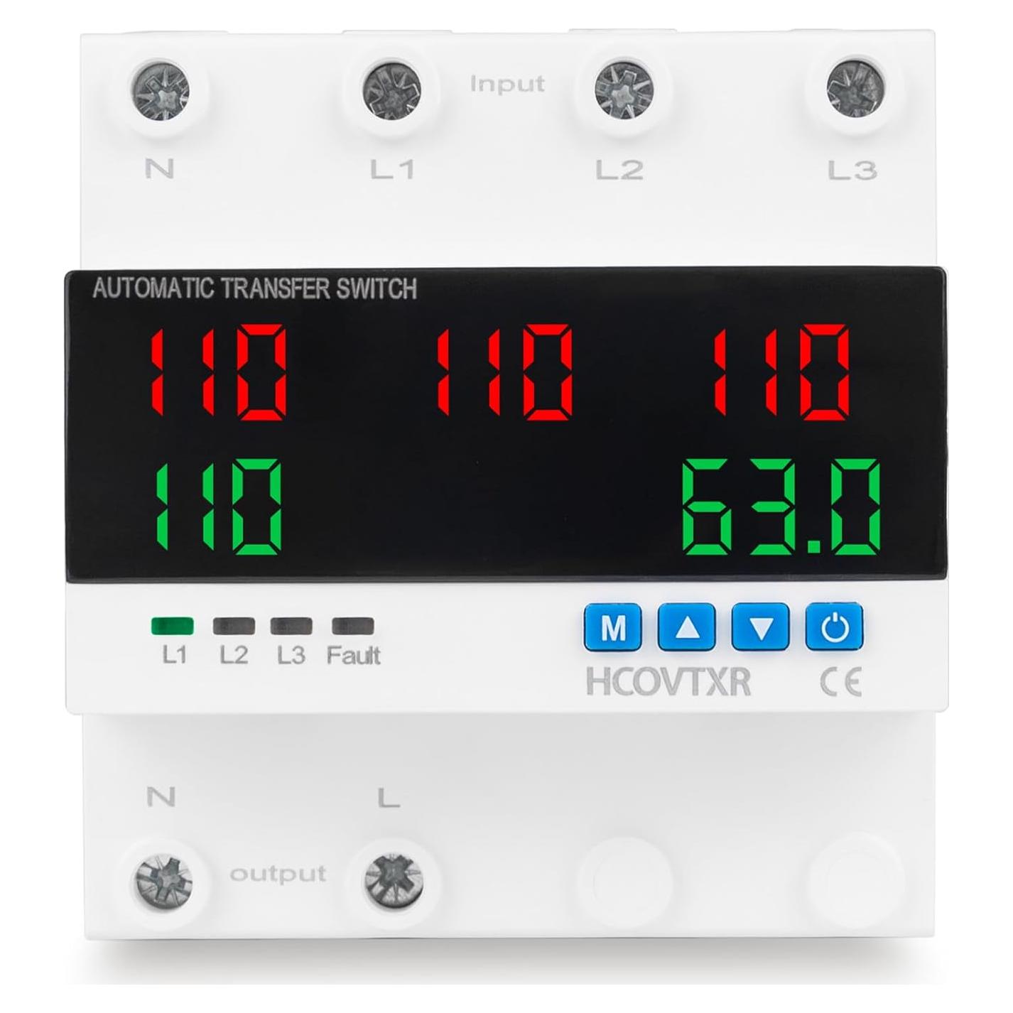 Interruptor de Transferencia Automático 63A HCOVTXR con Pantalla LED