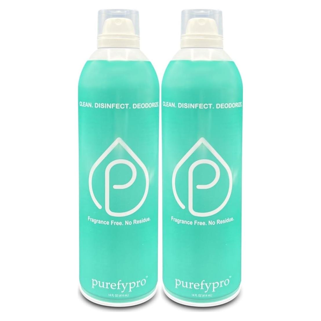Spray Desinfectante Aerosol Purefy 396ml x2 - Elimina 99.9999% Germenes