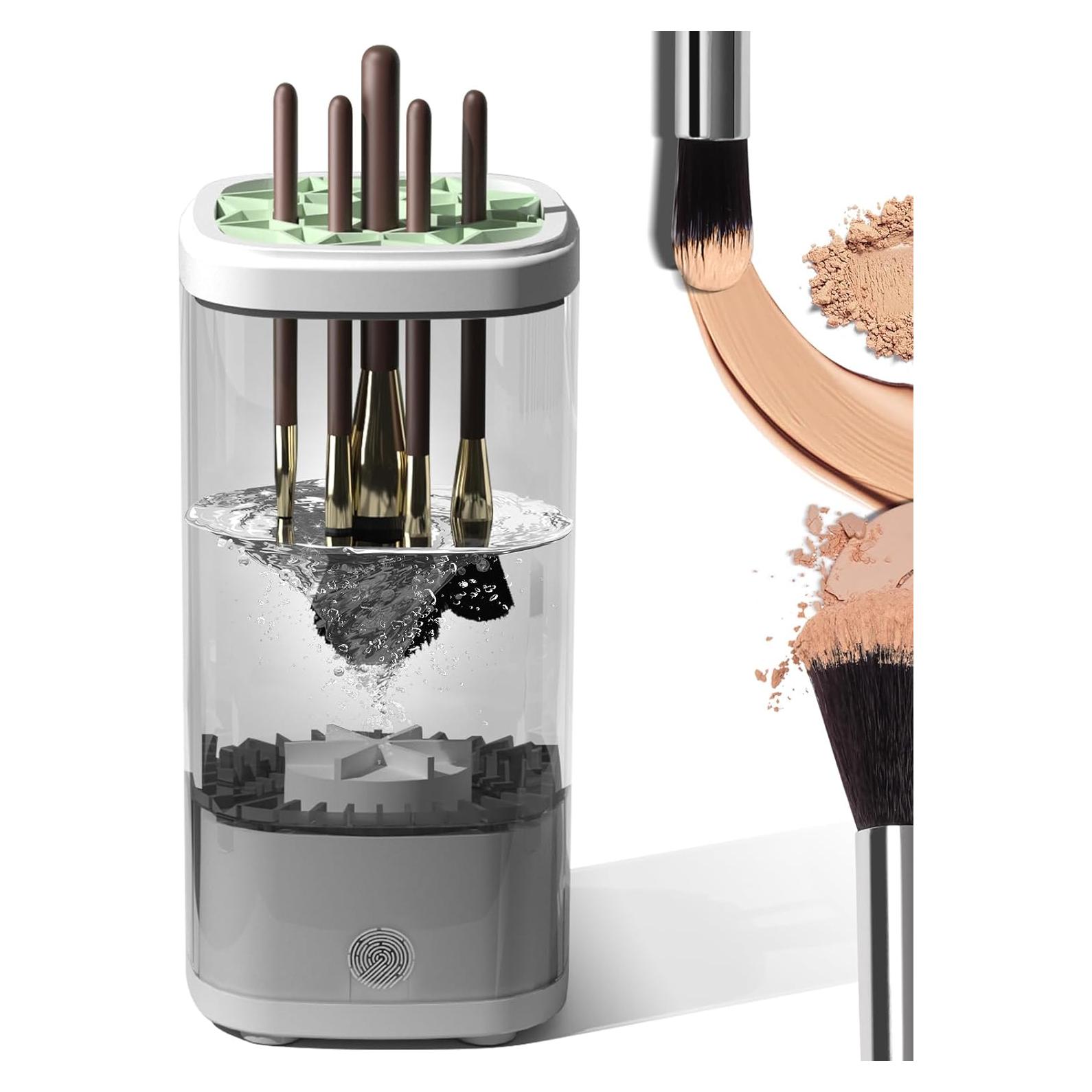 Limpiadora de Brochas de Maquillaje Eléctrica Vseomay Gris - Limpieza Automática Profunda