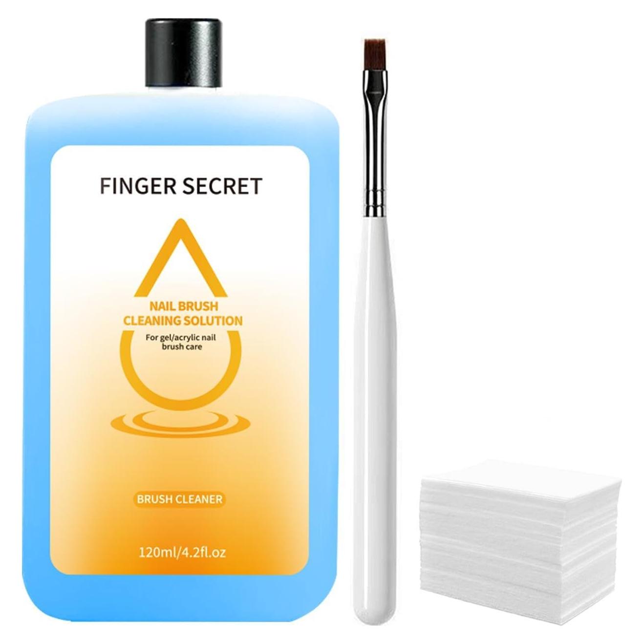Limpiador de Brochas de Uñas Finger Secret 120ml Profesional
