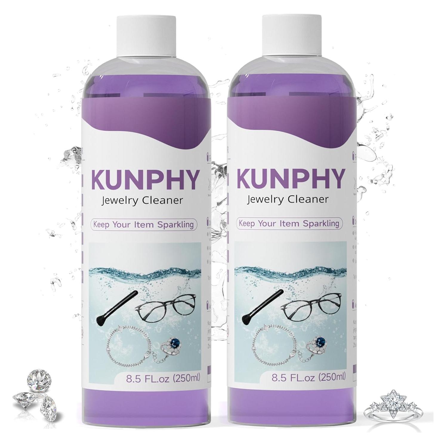 Limpiador de Joyas KUNPHY 240 ml x 2 Paquetes Ultrasónico