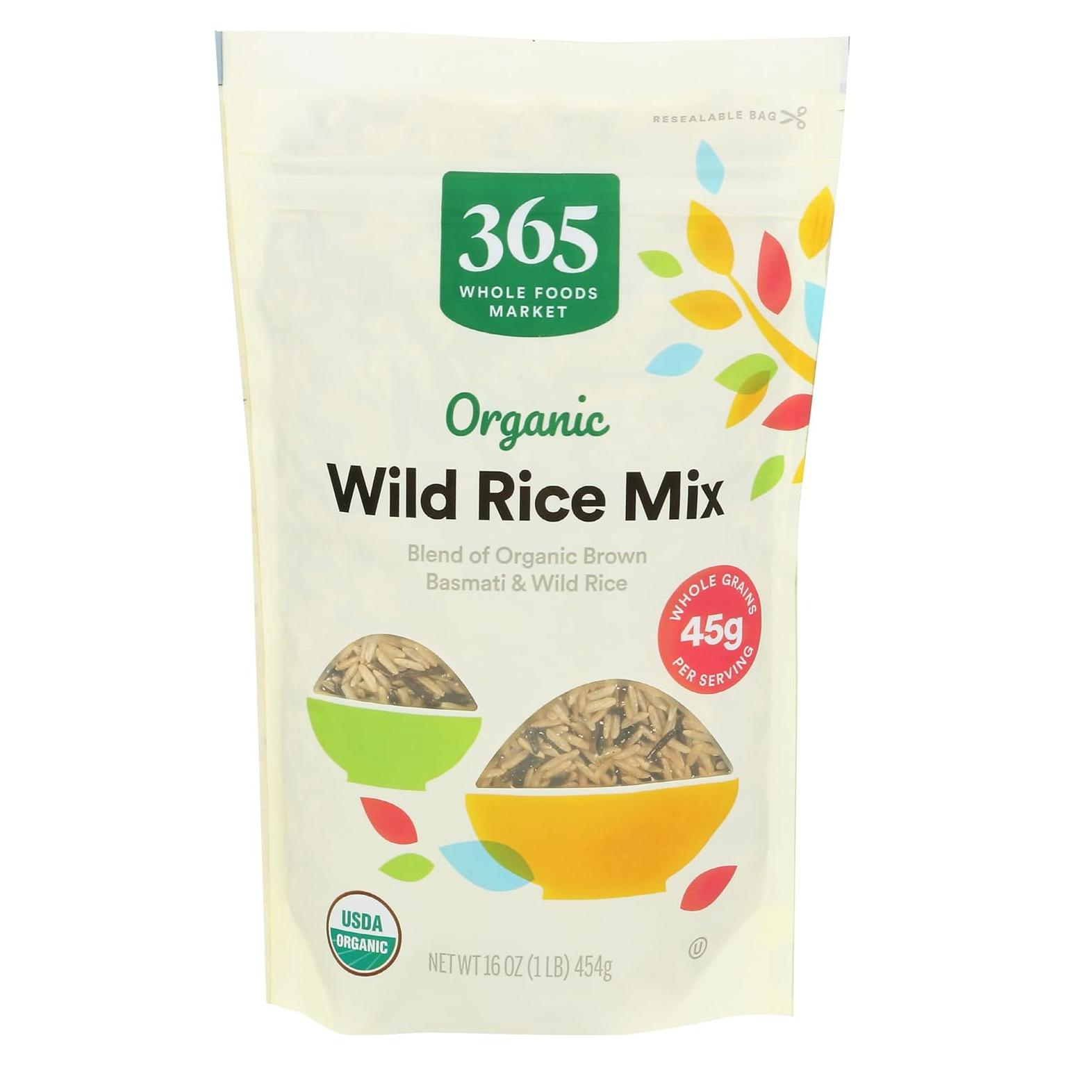 Mezcla de Arroz Salvaje Orgánico 365 por Whole Foods 453g