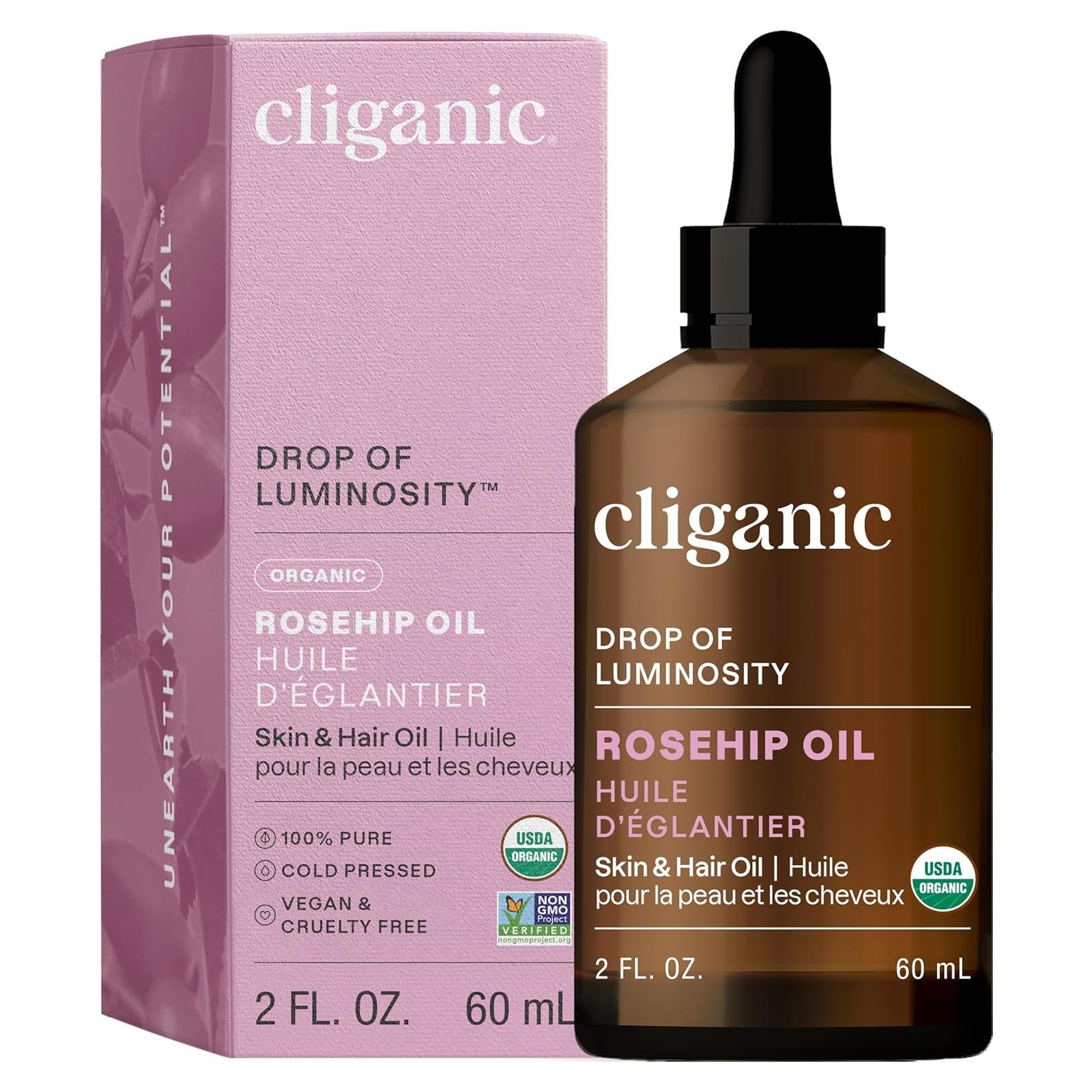 Aceite de Rosa Mosqueta Orgánico Cliganic 59 ml Puro y Certificado