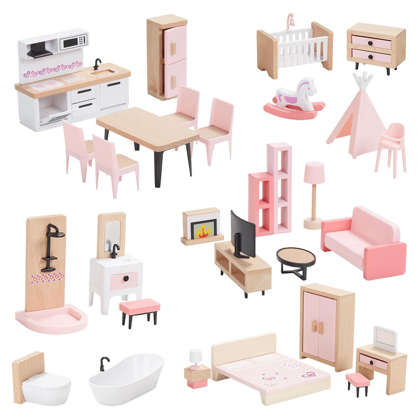 Conjunto de Muebles de Casa de Muñecas Goli Toys 32 Piezas