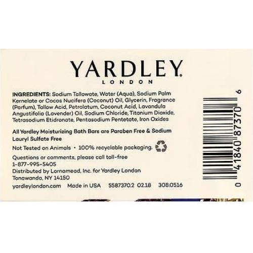 Barra de Baño Hidratante Yardley Lavanda Inglesa 120g