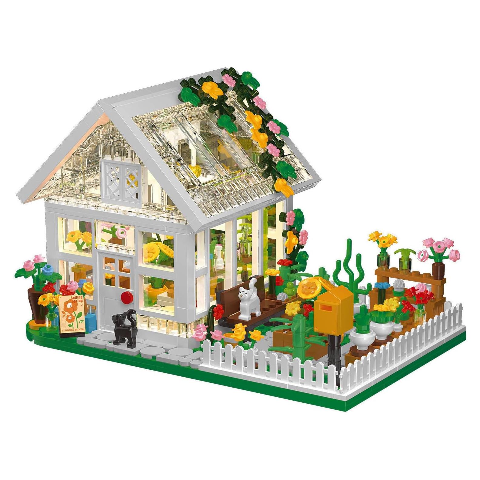 Set de Construcción Casa de Flores LED Shantou 758 Piezas