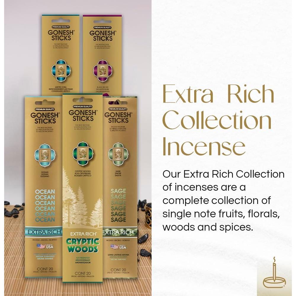 Incienso Aromático Gonesh - Variedad 5 Paquetes 20 Varitas
