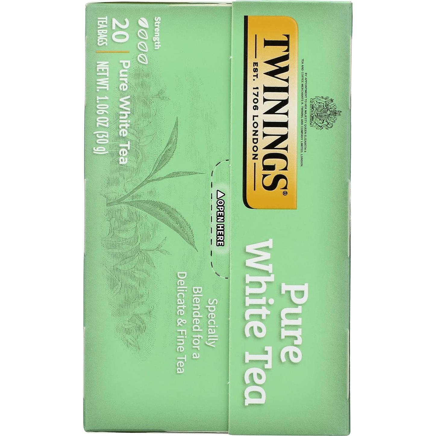Té Blanco Puro Twining 20 Bolsitas 30g - Apoya Inmunidad