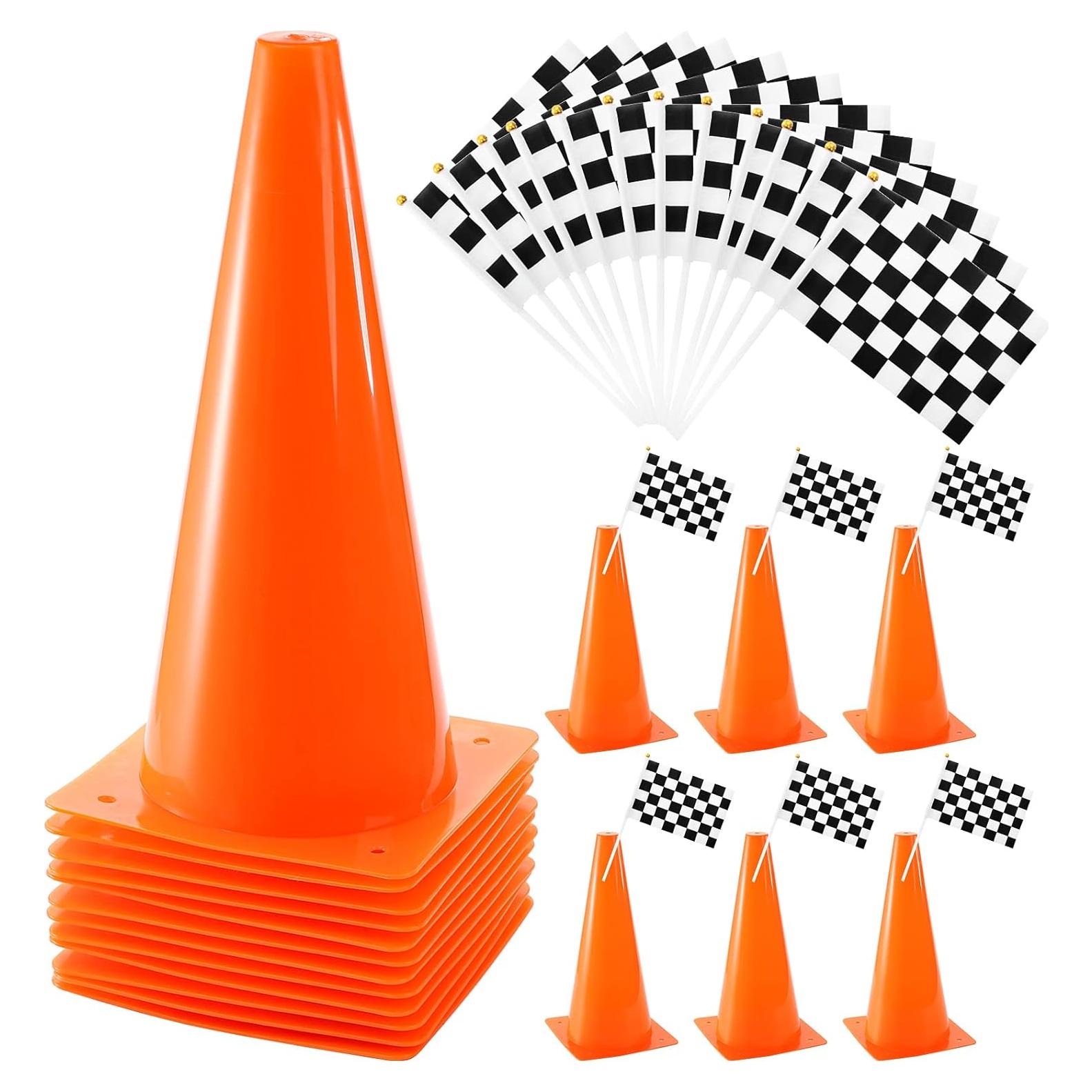 Conjunto de 12 Conos de Tráfico Naranjas Bekith 31.75 cm