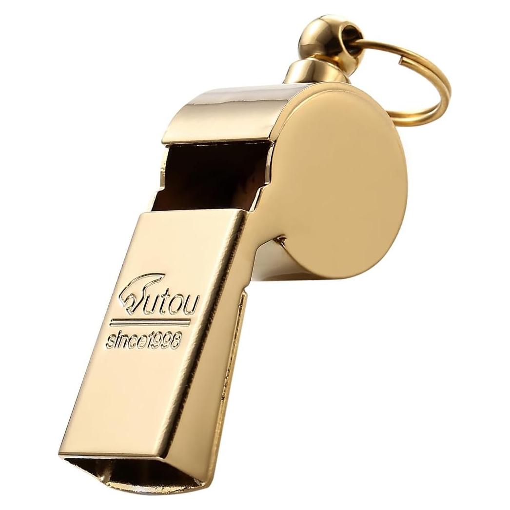 Silbato de Latón L5018CTJ Dorado con Cordón - 128dB