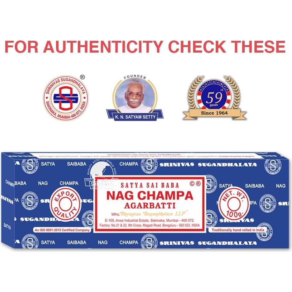 Incienso Satya Nag Champa 100 Gr Varitas Aromáticas