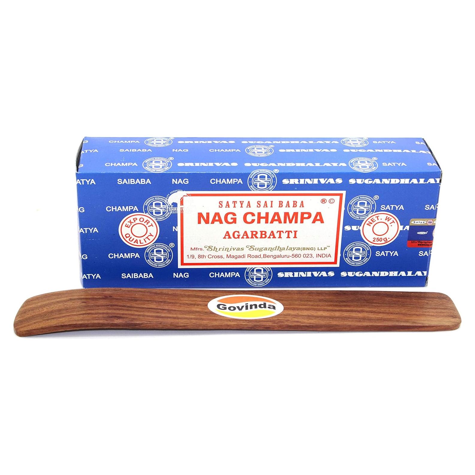 Incienso Nag Champa Govinda 250g con Soporte de Madera