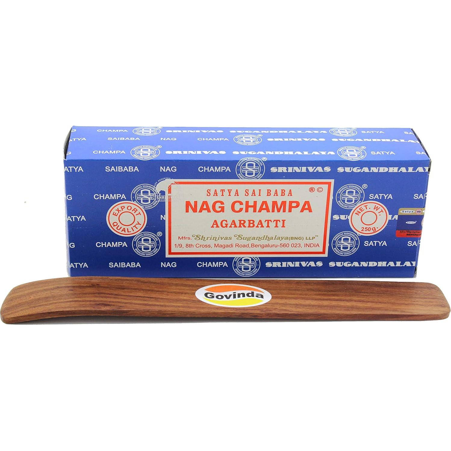 Incienso Nag Champa Govinda 250g con Soporte de Madera