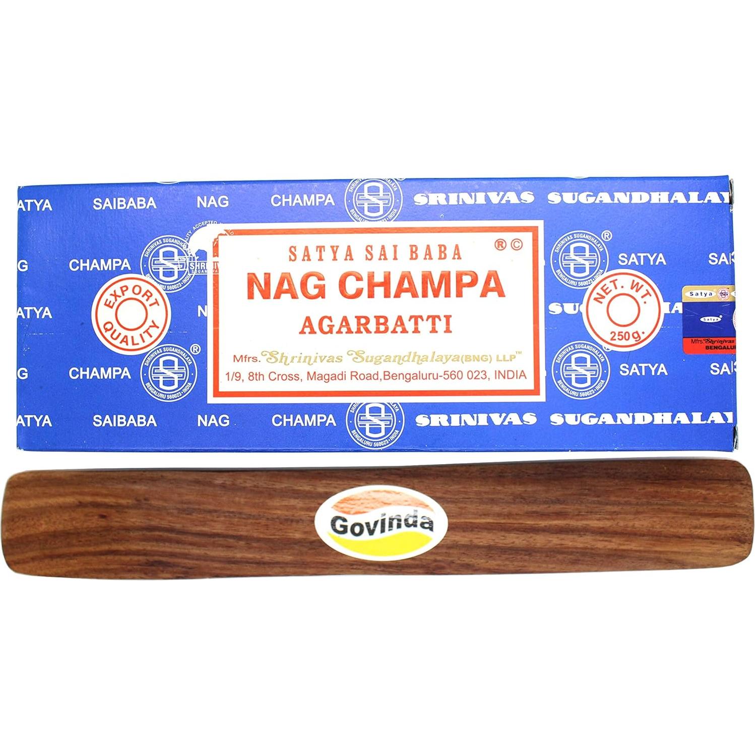 Incienso Nag Champa Govinda 250g con Soporte de Madera