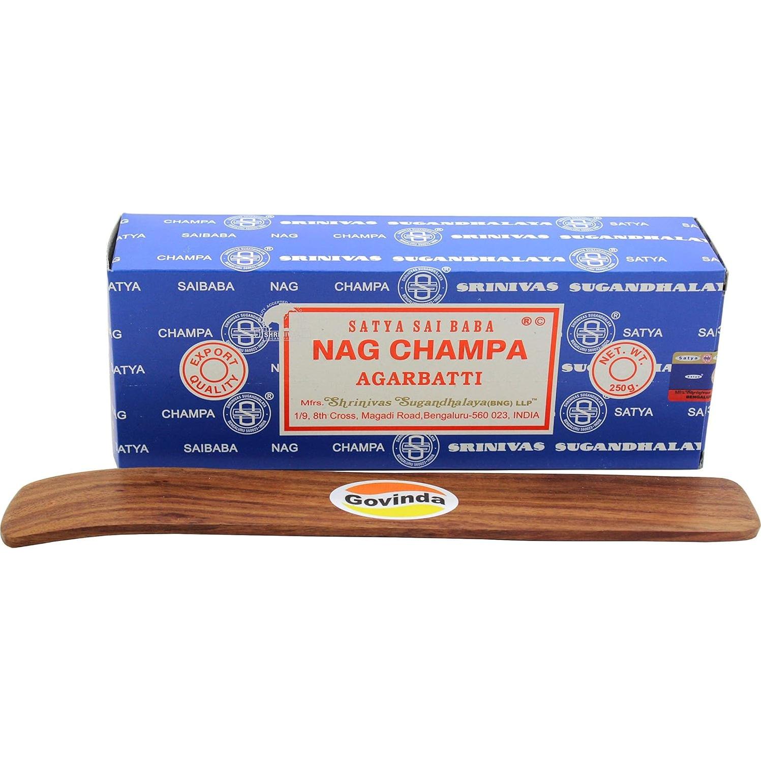 Incienso Nag Champa Govinda 250g con Soporte de Madera