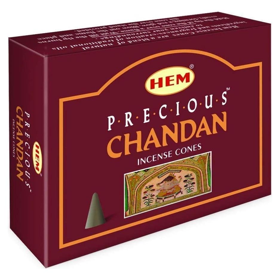 Conos de Incienso HEM Chandan 120 Unidades - Sándalo Natural