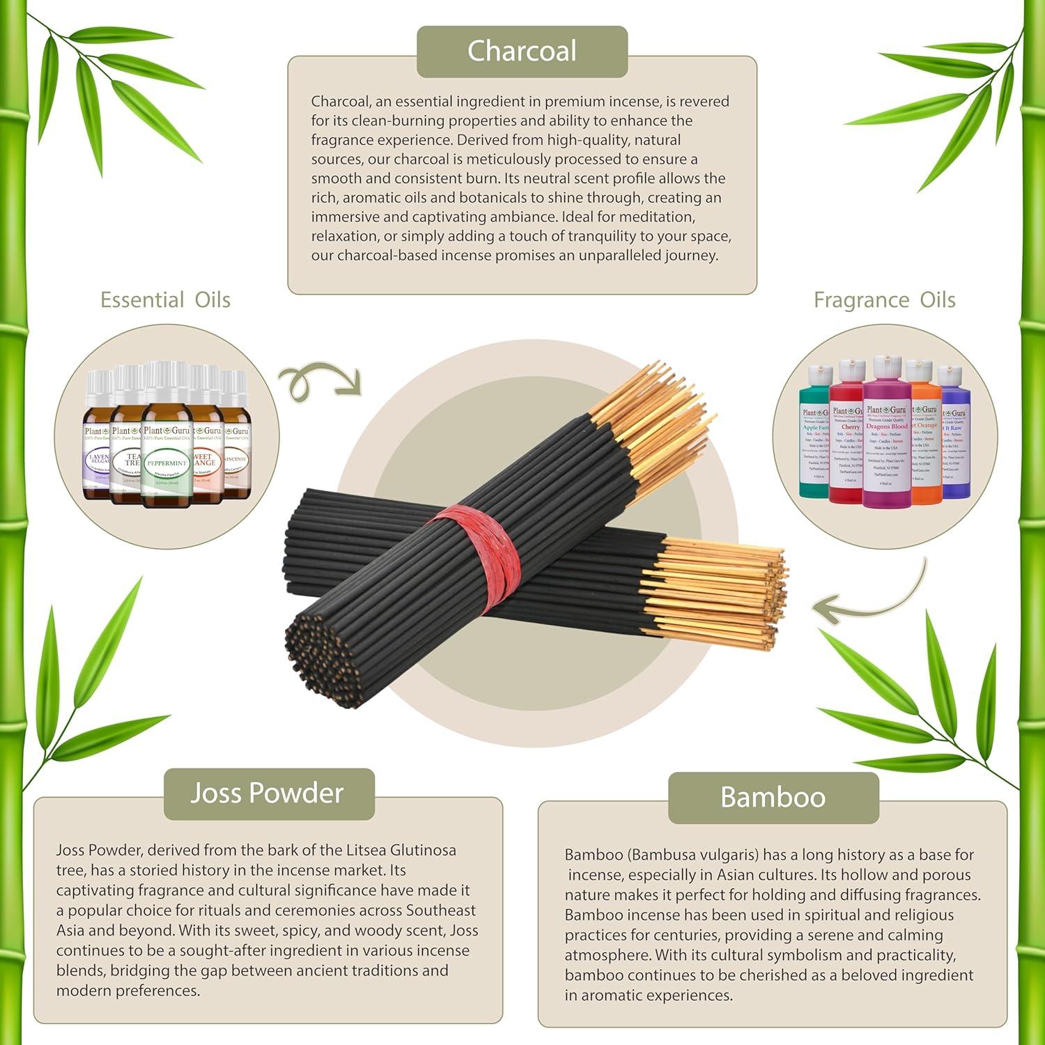 Incienso Natural Pachulí Plant Guru 7" - 100 Varitas Aroma Duradero