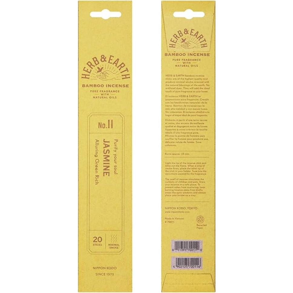 Incienso de Bambú HERB & EARTH Jazmín - 20 Varillas