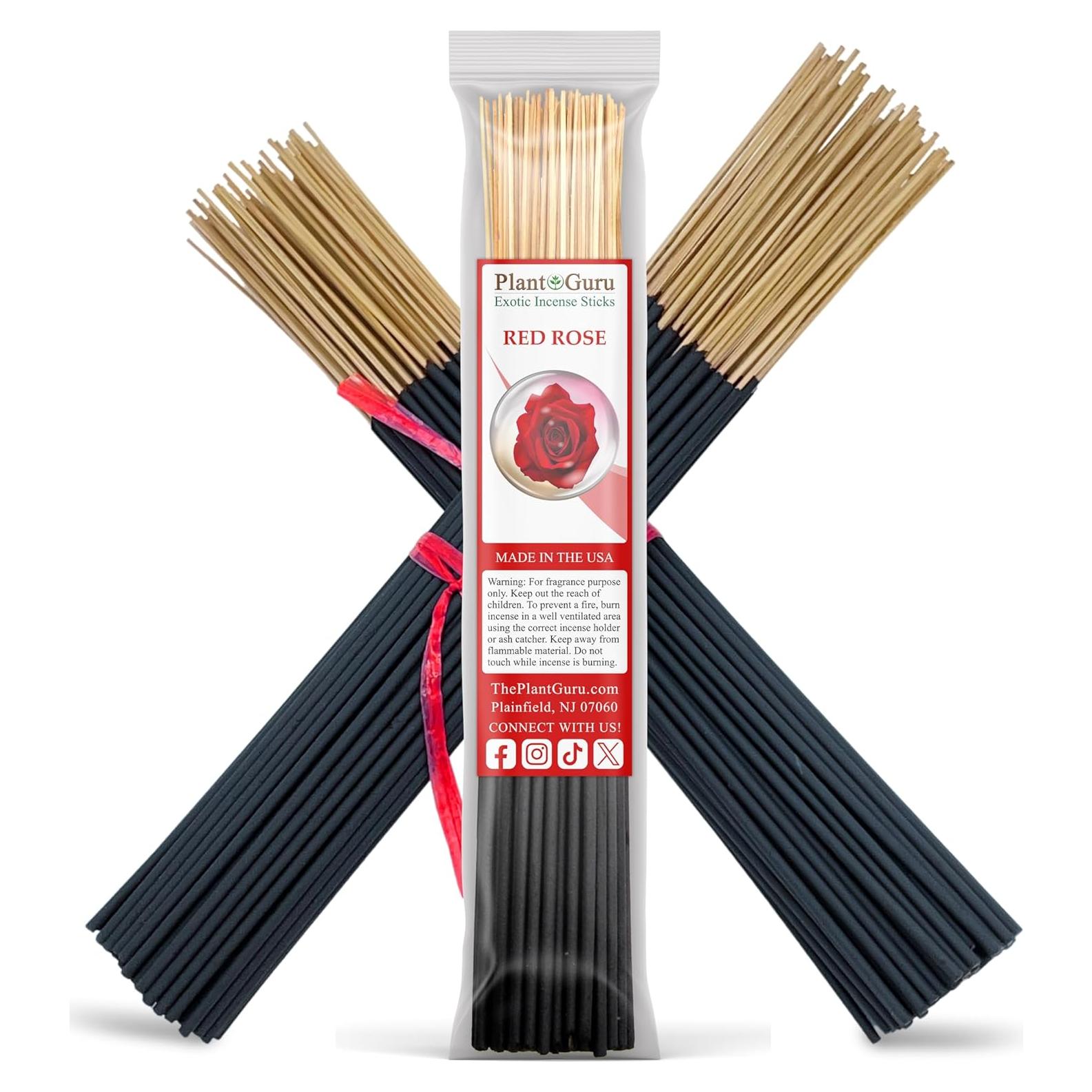 Incienso Rosa Roja Plant Guru - 100 Varitas 11" (27.94 cm)