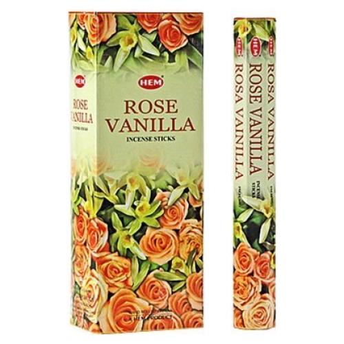 Incienso Rosa Vainilla HEM - Caja 6 Tubos 20 Varitas