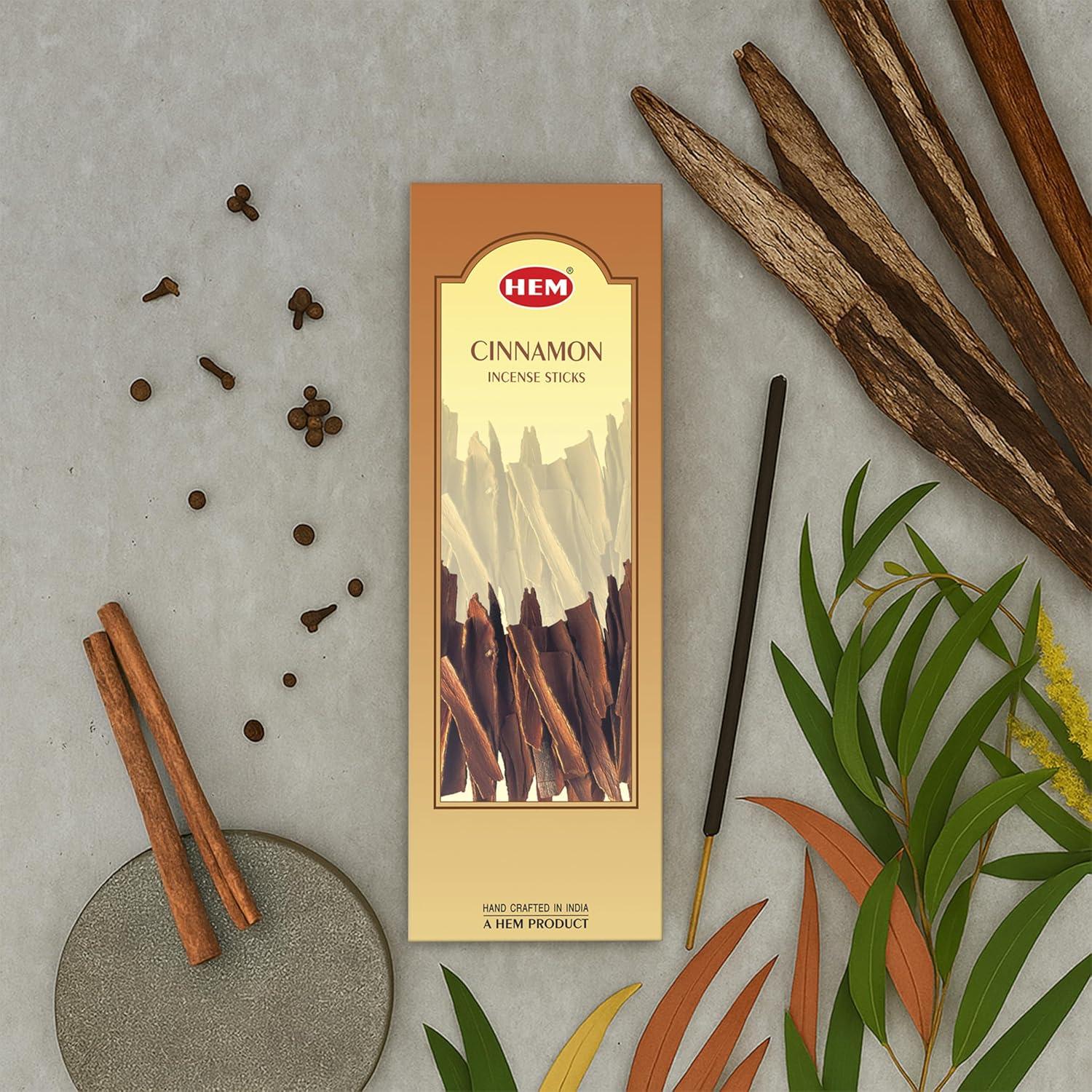 Varitas de Incienso de Canela HEM - 6 Tubos de 20g, 25cm