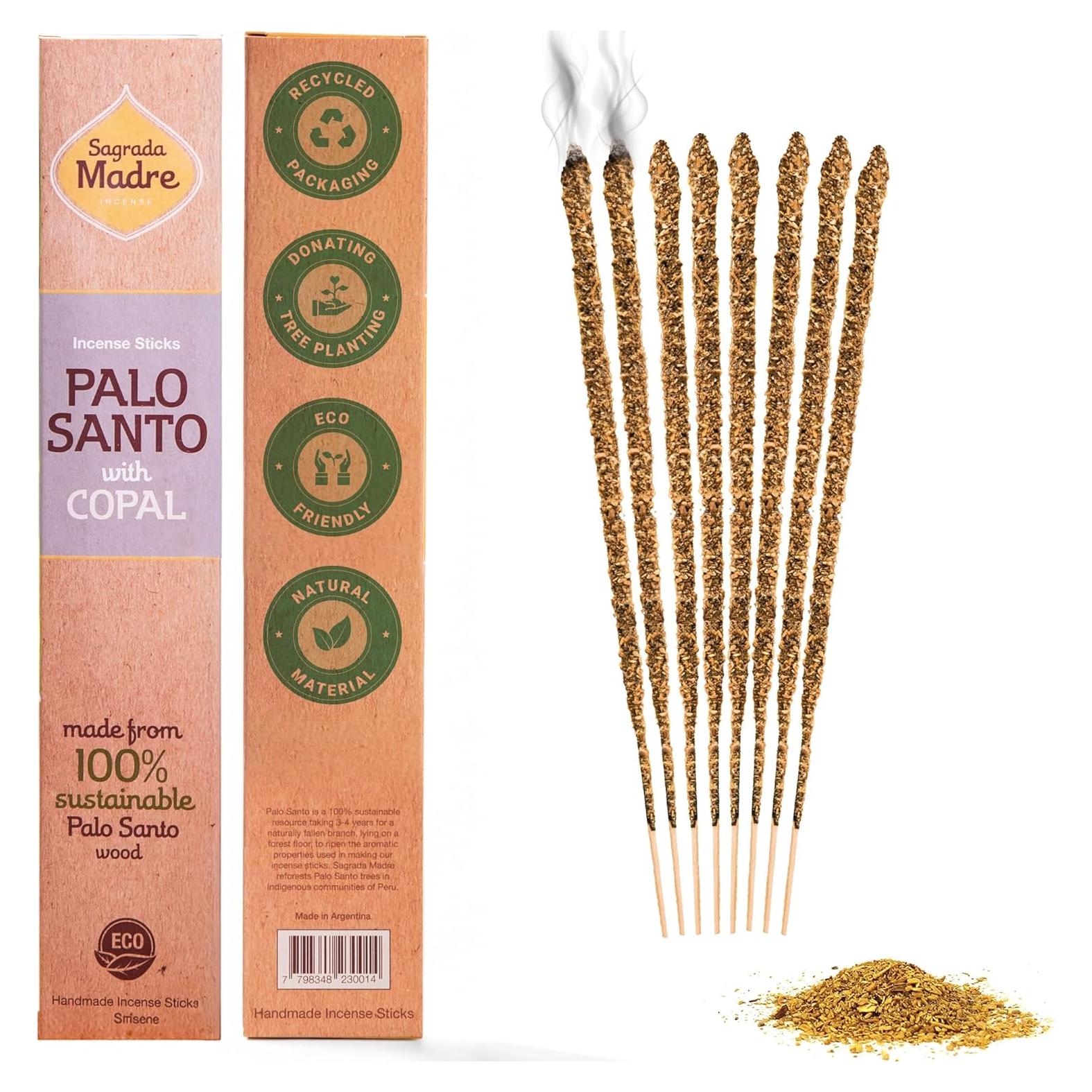 Varitas de Incienso Palo Santo Sagrada Madre 8pcs 23cm Ecológicas