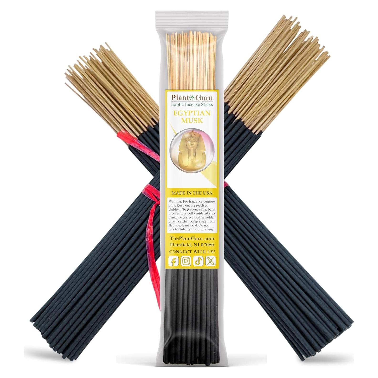 Incienso Natural Plant Guru Almizcle Egipcio 28 cm - 100 Varitas