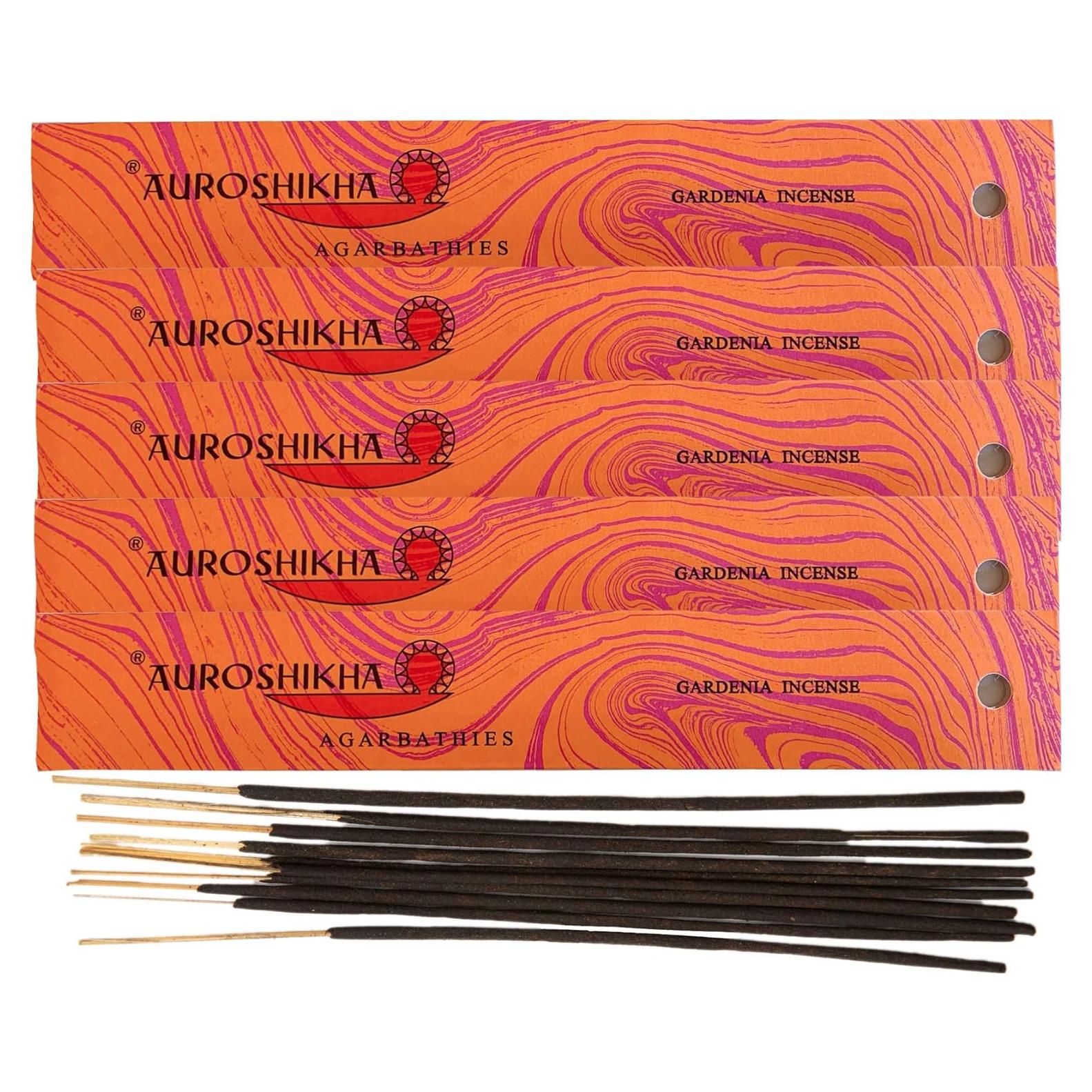 Incienso Auroshikha Gardenia 50g - 5 Paquetes de Varitas