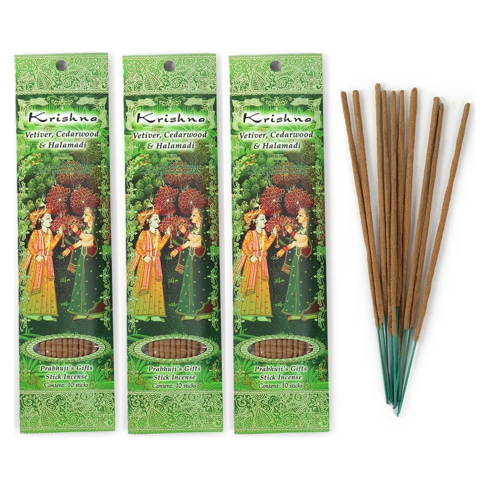 Incienso Prabhuji's Gifts Krishna Vetiver 30 Varitas Naturales