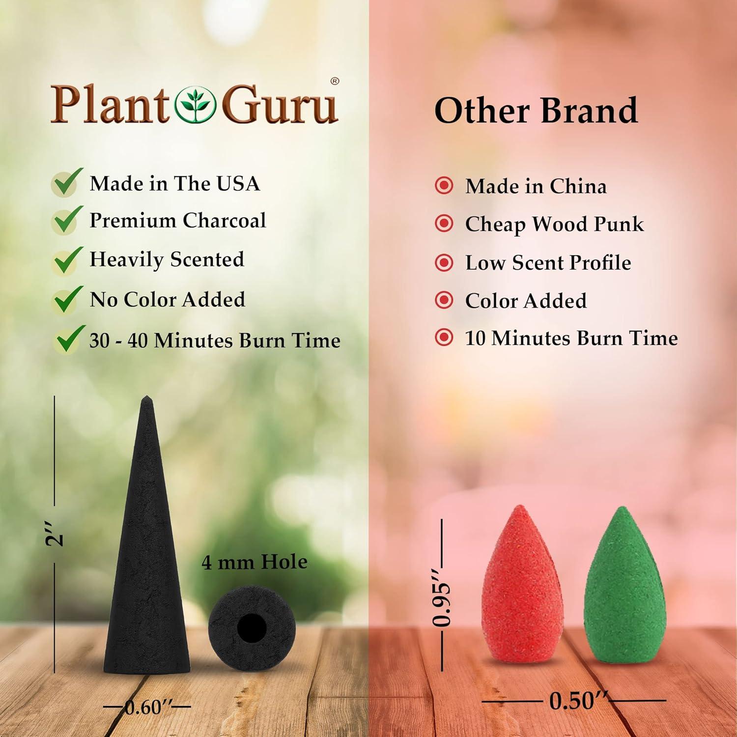 Conos de Incienso de Menta Plant Guru - 60 Unidades 5.08 cm