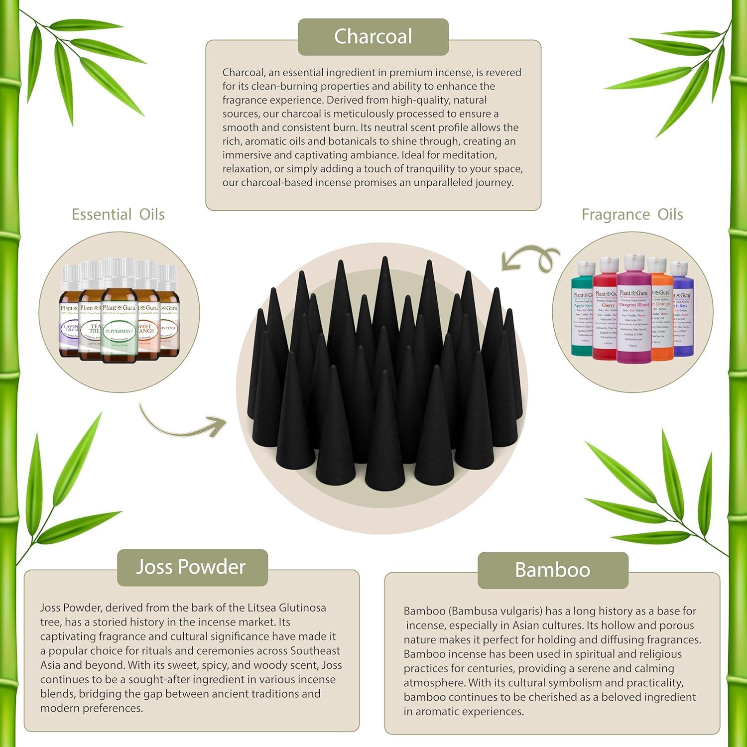 Conos de Incienso de Menta Plant Guru - 60 Unidades 5.08 cm