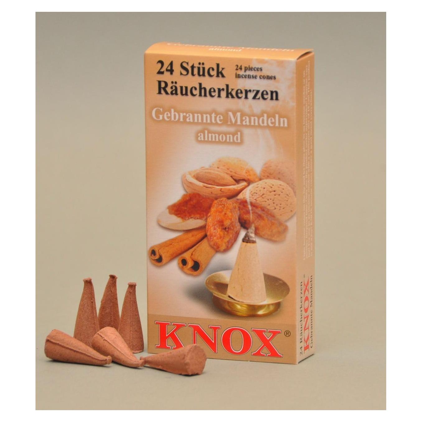 Conos de Incienso Almendra Knox 24 Piezas Fabricados en Alemania