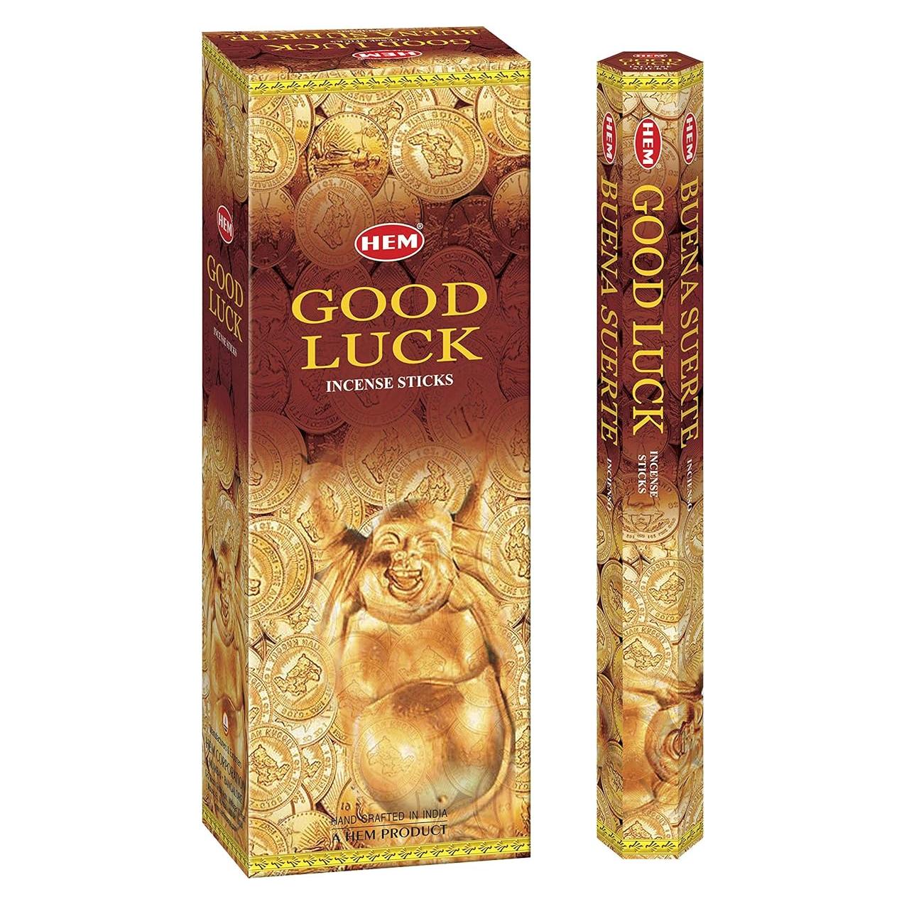 Incienso HEM Buena Suerte - Caja 6 Tubos 20g