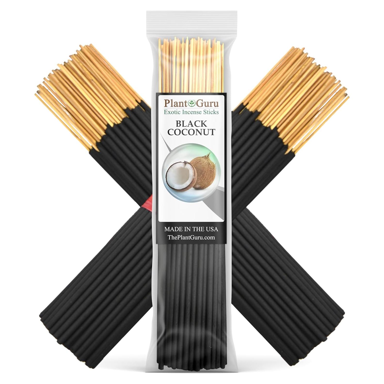 Incienso Natural Coco Negro Plant Guru 18 cm - 100 Varitas