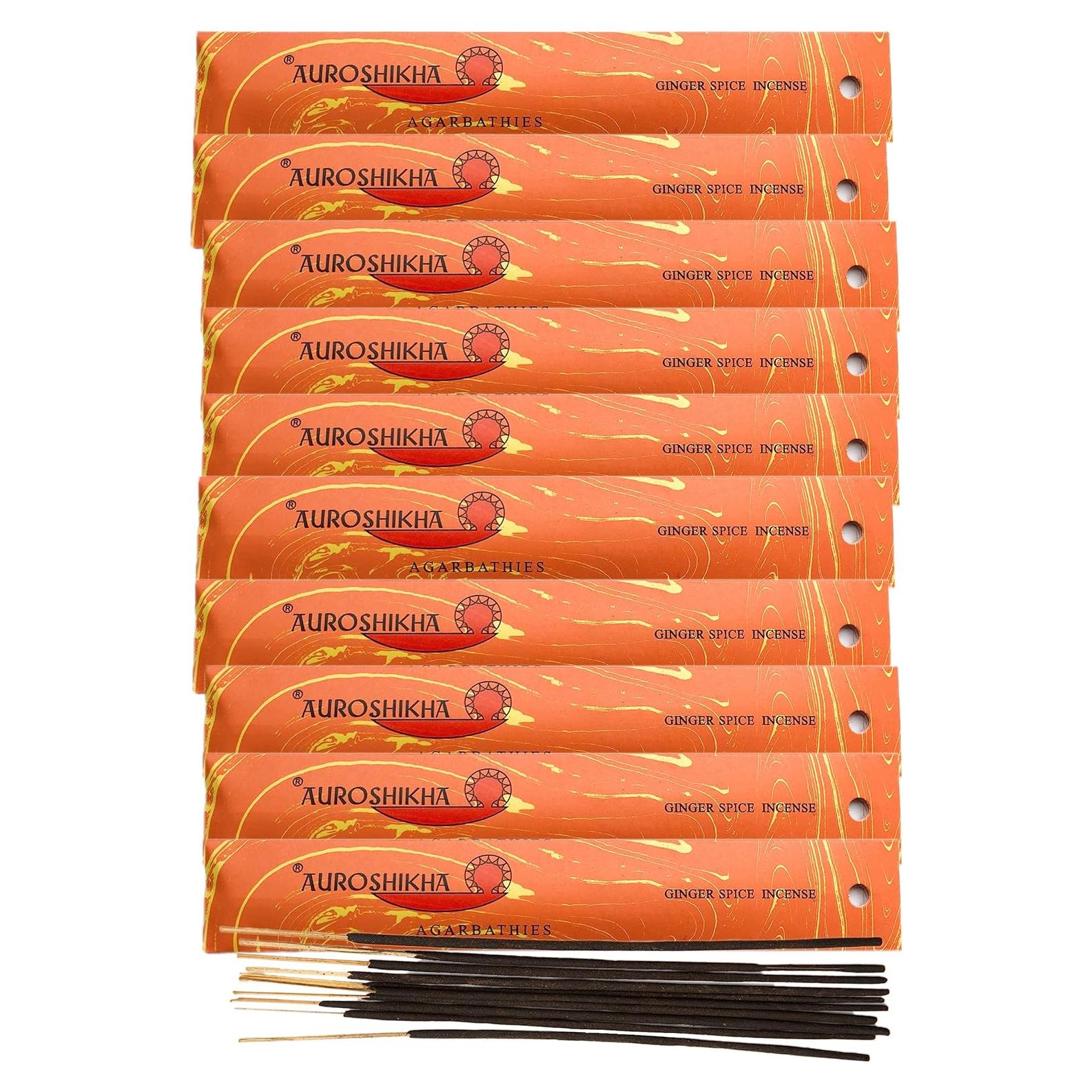 Incienso Natural Auroshikha Jengibre - Paquete de 100 Varitas