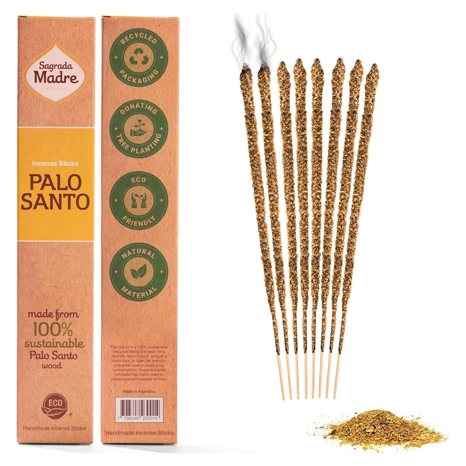 Incienso de Palo Santo Sagrada Madre 8 Varitas 23cm Ecológico