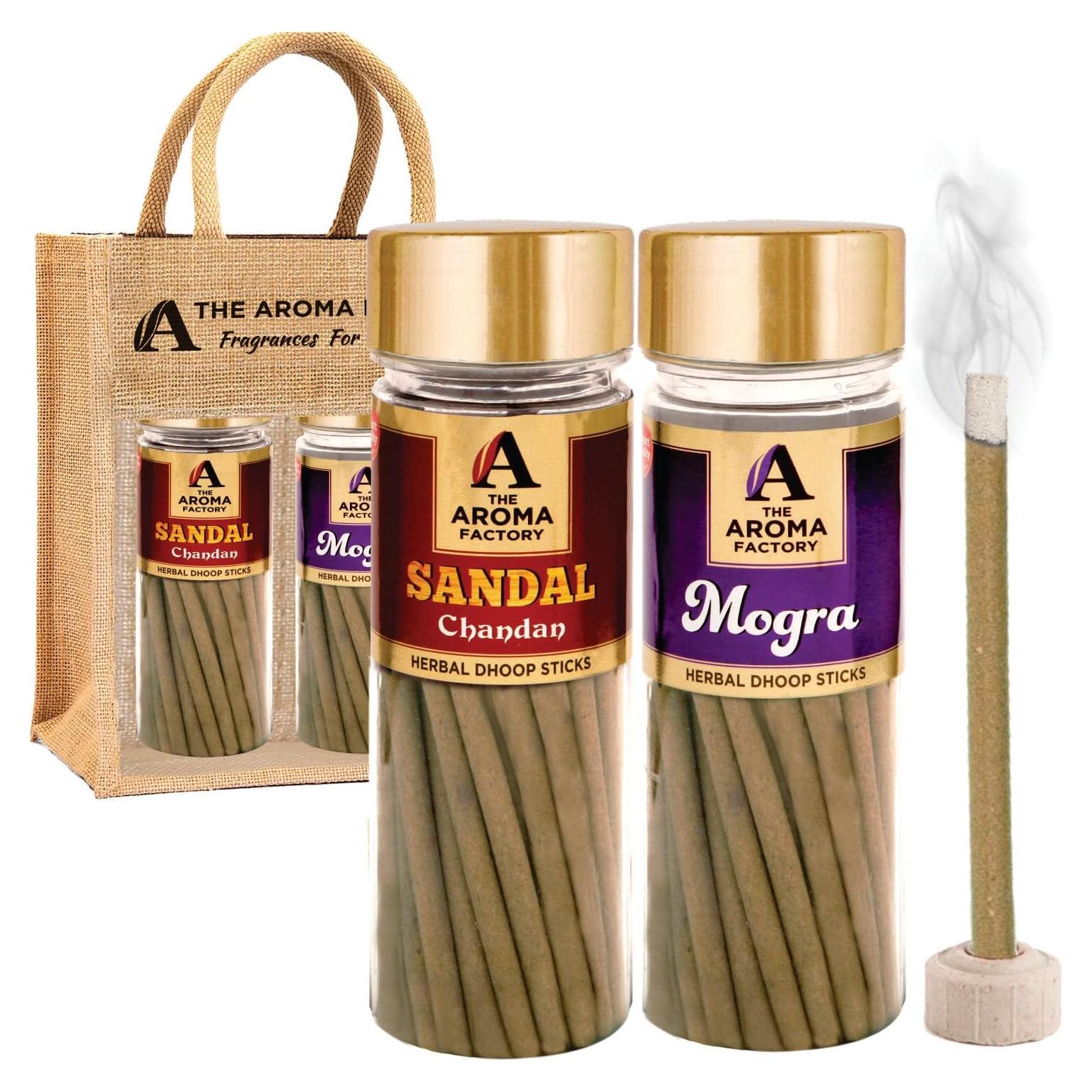 Palos de Incienso Orgánicos The Aroma Factory 2x100g Sándalo Mogra