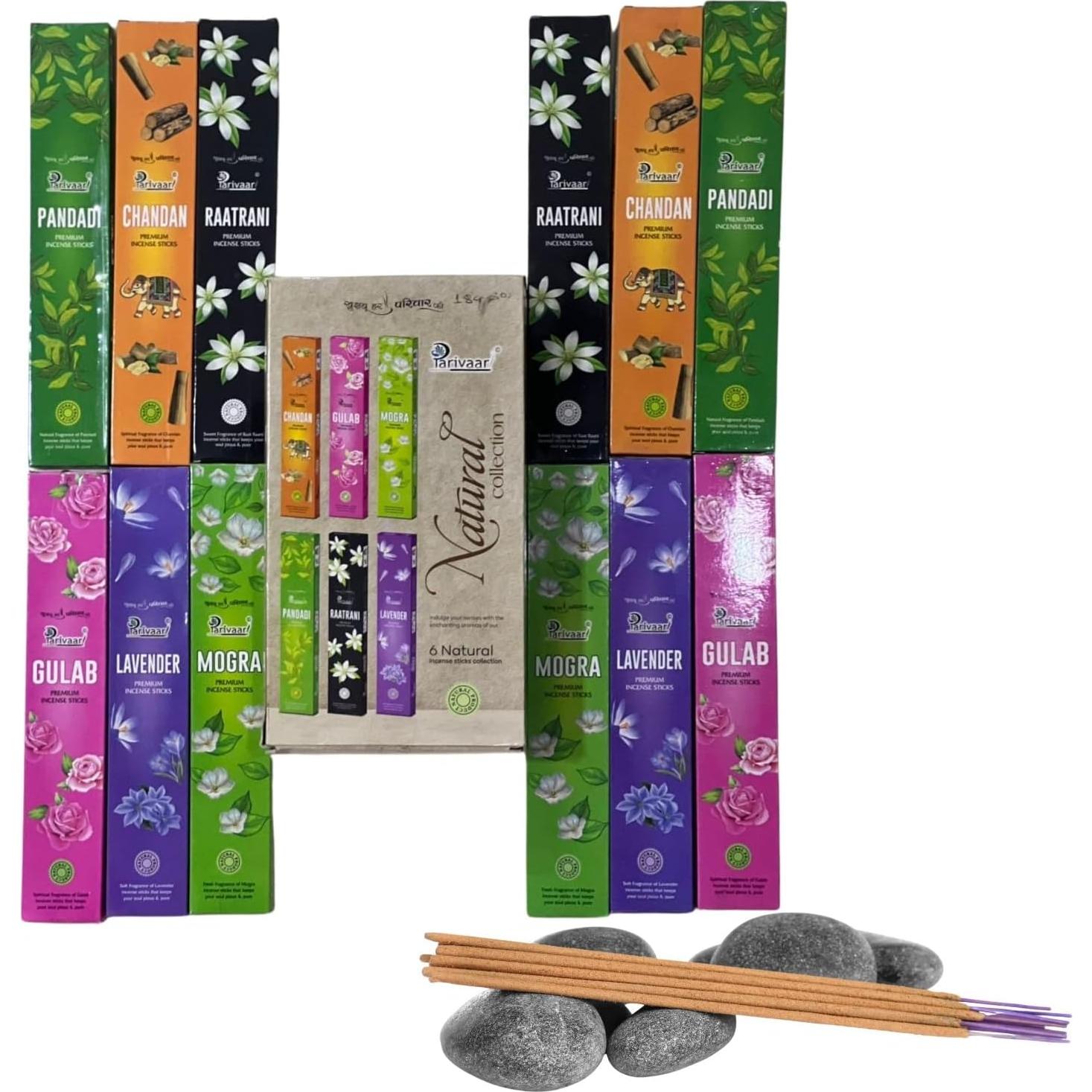 Palitos de Incienso Parivaar - 144 Palitos Orgánicos 100% Naturales